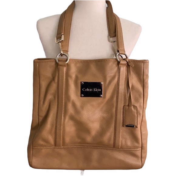Calvin Klein Bags Sale Calvin Klein Tan Pebbled Leather Purse Tote